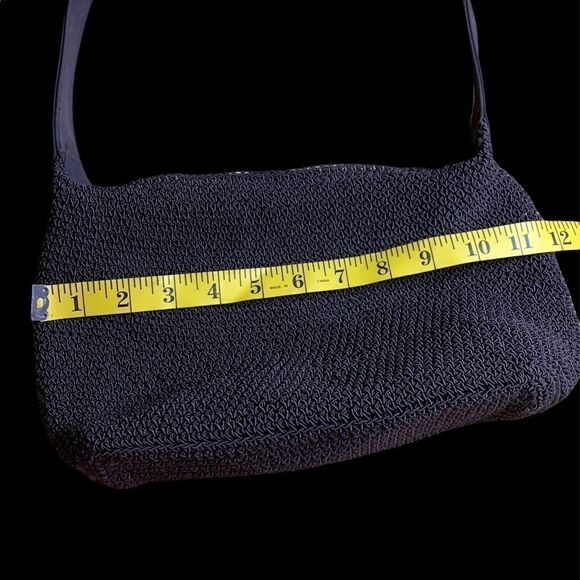 Chocolate brown woven mini handbag, fully-lined - Picture 3 of 3